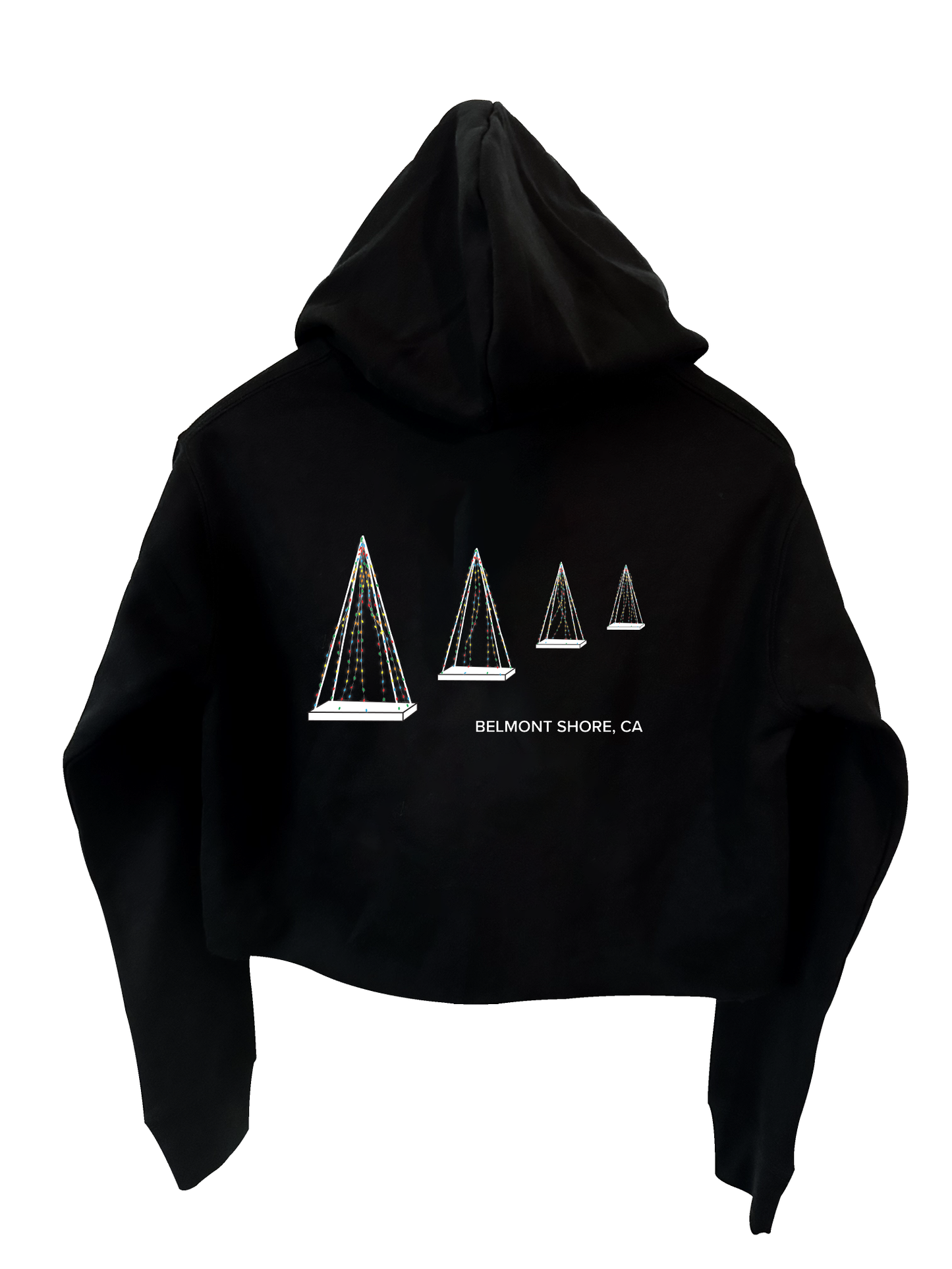 X-MAS in Belmont Shore Crop Top Hoodie